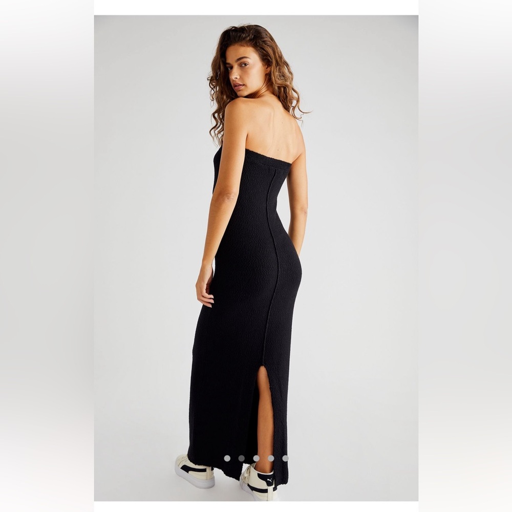FREE PEOPLE Rio Sweater Maxi Strapless Dress, Size Medium, Black - Picture 2 of 9